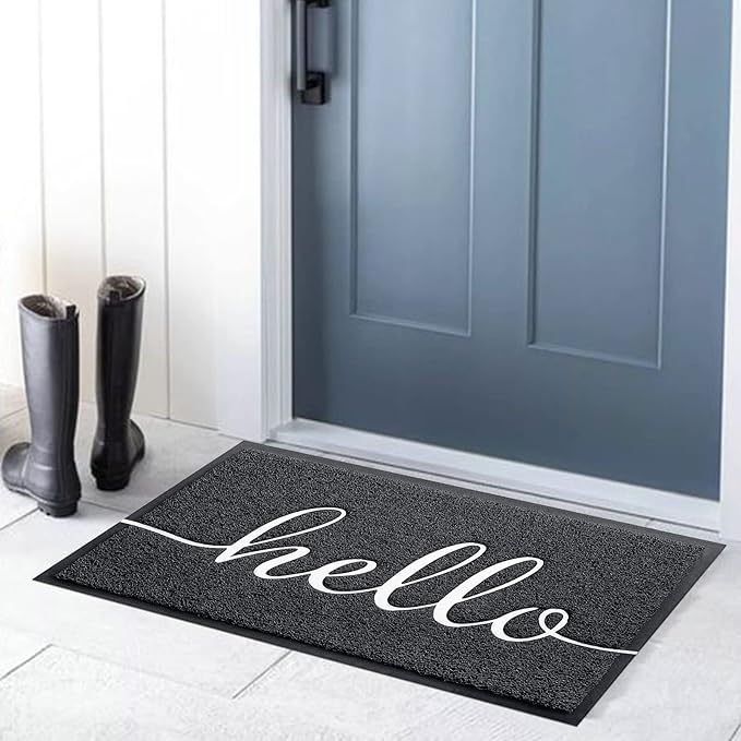 Door Mat, Durable Welcome Mat Low Profile Floor Mat Front Doormat Non Slip Mats Entrance Rectangular Easy to Clean Doormat, for Entryway, Patio, High Traffic Areas (36"x24",Black)