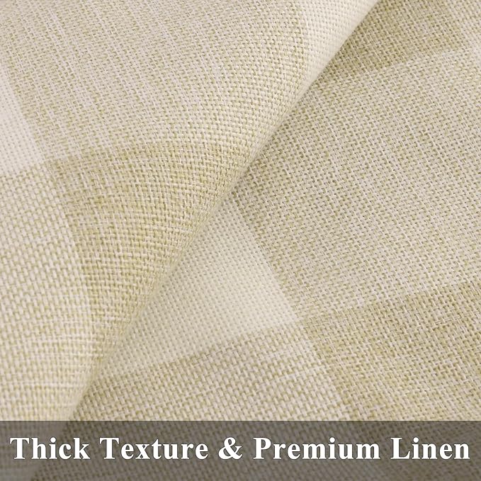 decorUhome Buffalo Plaid Check Fall Throw Pillow Covers 24x24 Set of 2, Outdoor Decorative Farmhouse Pillow Covers with Stitched Edge for Bed Couch Sofa, Cream White and Beige