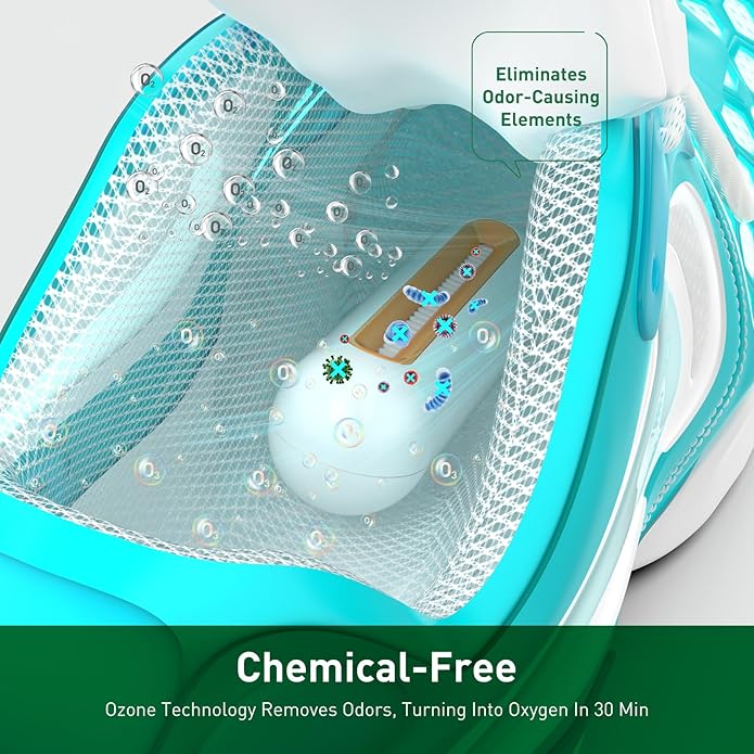 Chemical-Free Shoe Deodorizer for Sneaker, Boot, All Footwear, Rechargeable & Long-Lasting Shoe Freshener 2-Pack, Ozone Technology Shoe Odor Elimination, Durable Shoe Smell Remover