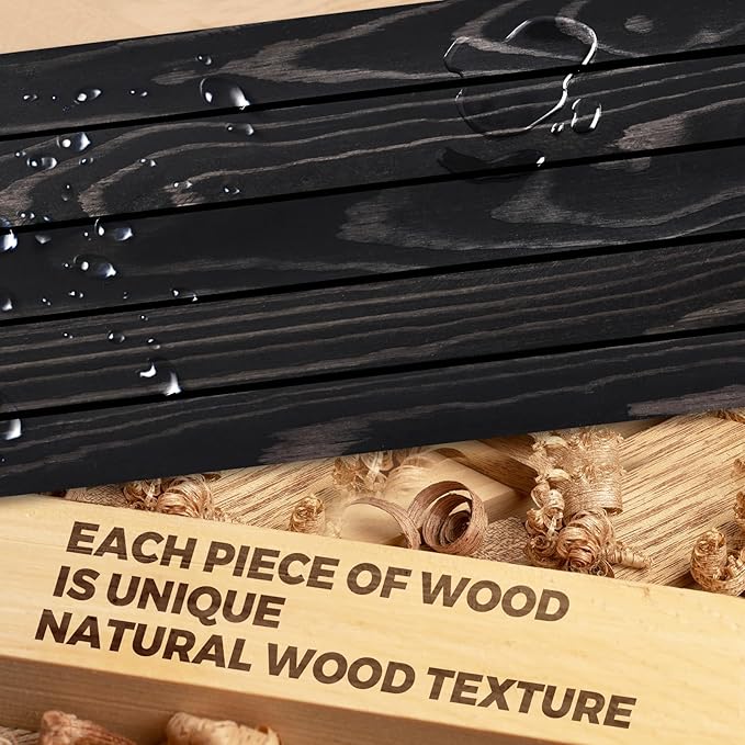 Floating Wall Shelves 3-Pack - 24-Inch Rustic Black Wooden Shelves for Storage and Décor, Easy Installation for Living Room, Bedroom, and Kitchen