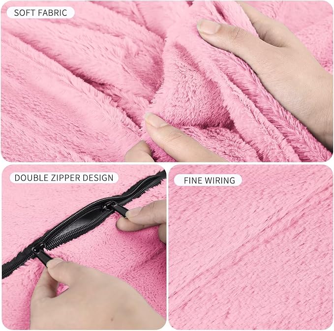 Bean Bag Chair for Adults 6FT,Soft Removable Cover for Teens/Girls Bedroom,Fluffy Giant Round Floor Beanbag Lounger Chairs (No Filler,Pink)