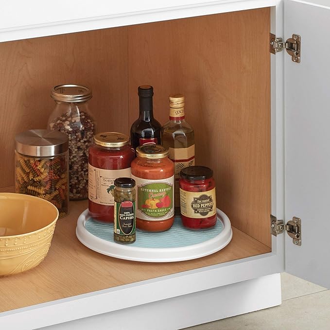 Copco Basics Non-Skid Pantry Cabinet Lazy Susan Turntable, 12-Inch, Blue