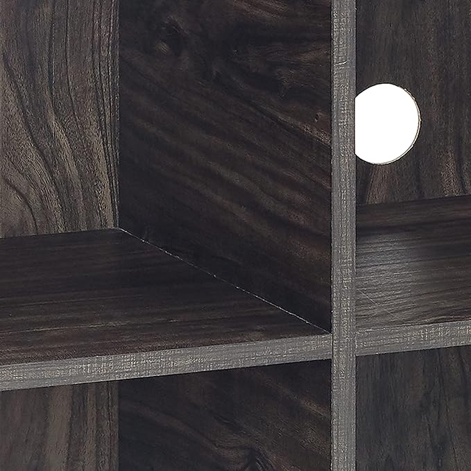 Crosley Furniture Jacobsen 2-Piece Vinyl Record Storage Cube Bookcase Set and Record Player Stand, Brown Ash