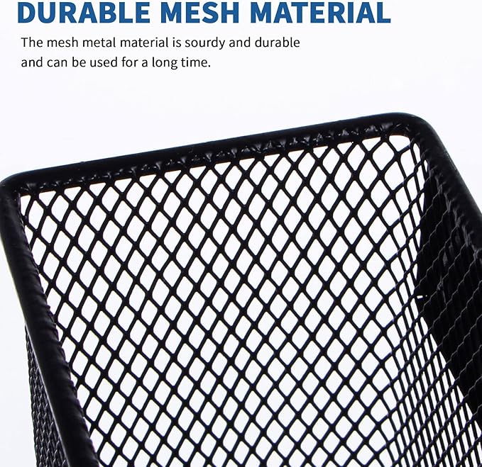 dedoot 2 Pack Magnetic Pen Holder, 3.45x2.3x2.6 Inch Magnetic Basket Locker Organizer Metal Mesh Pencil Memo Holder for Whiteboard, Fridge, Desk, Offices