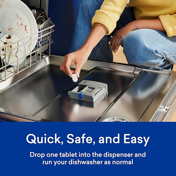 BLUELAND 100% Plastic-Free Dishwasher Detergent Tablets, Starter Set, 60 Count with Tin, Lemon Zest Eco Friendly Dishwashing Pods, Natural, Sustainable