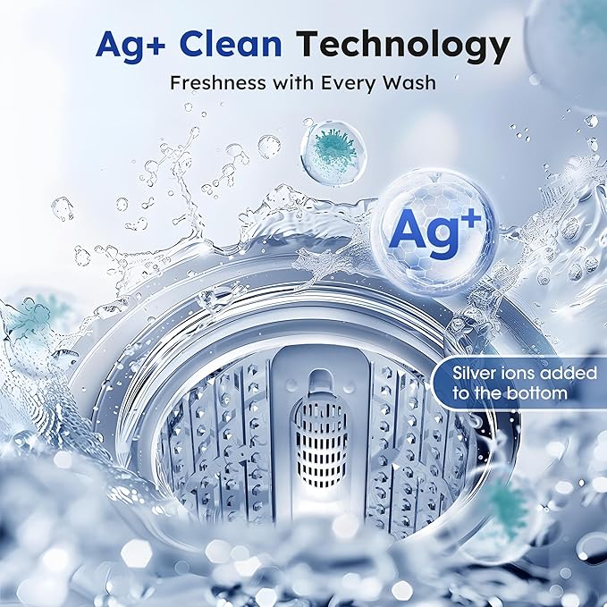 Compact Top-Load Washing Machine, Full-Automatic 1.5 Cu.ft Washer with 10 Water Levels & 8 Wash Programs for Apartment, Home, Dorm and RVs