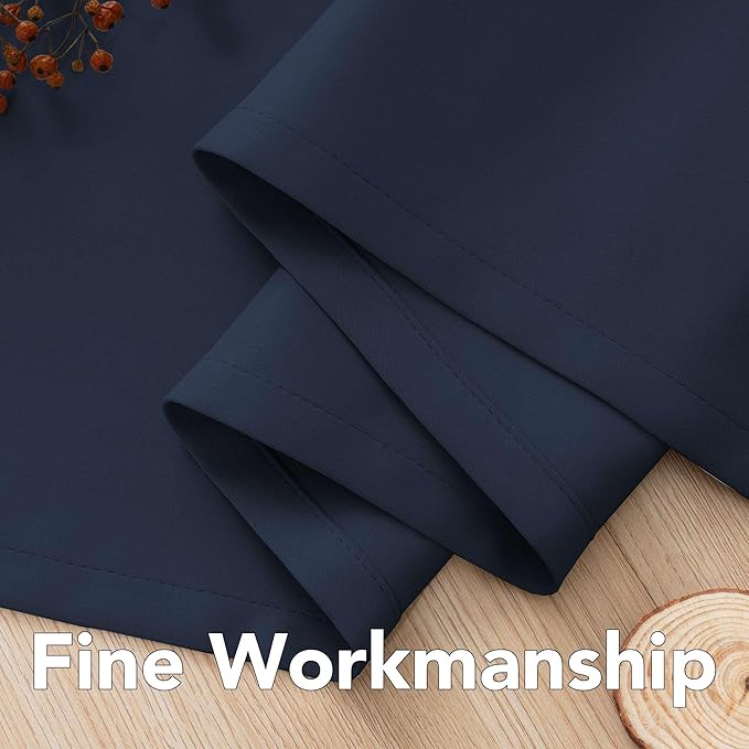 H.VERSAILTEX Premium Blackout Navy Curtains Thermal Insulated Home Fashion Window/Door Panel Drapes for Living Room,Antique Grommets,52" W x 84" L - Set of 2