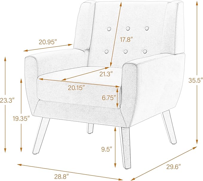 UIXE Faux Leather Accent Chair, Modern Arm Club Chair Upholstered Armchair for Living Room, Comfy Single Sofa Seats Button Tufted Reading Seating, Green