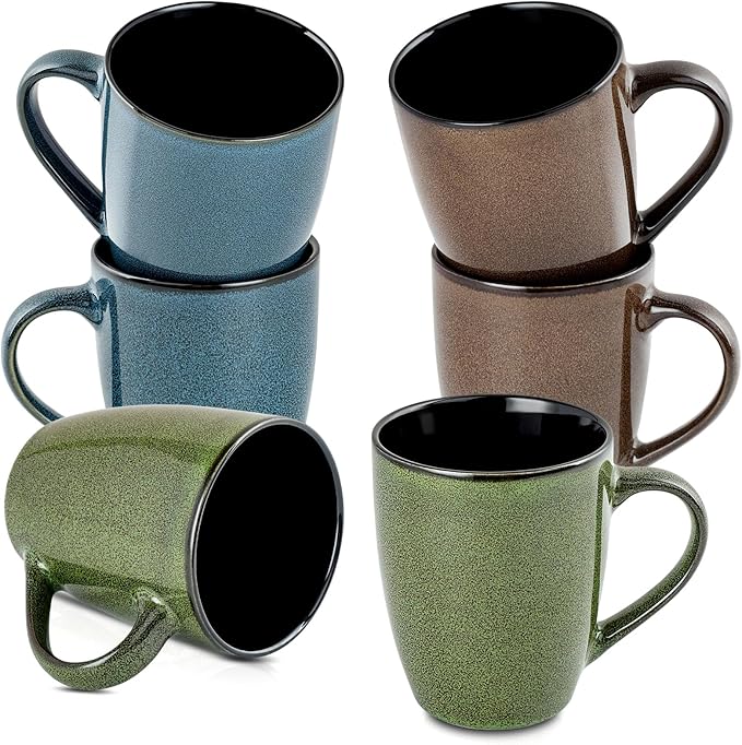 Ceramic Mugs 12oz,Large Ceramic Coffee Cups for Men, Women, Dad, Mom, Modern Coffee Mugs With Handle For Tea,Latte,Cappuccino,Cocoa. (Blue 1 Pack)