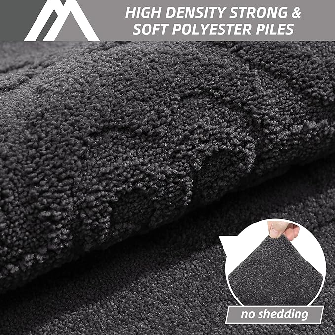 COSY HOMEER-Door-Mat-Non-Slip-Entryway-Rug 24”x36” Absorbent Welcome Mats Washable Dirt Trapper Door Mat Entrance Floor Mats for Front Back Doormats and Wet Shoes,Dark Grey