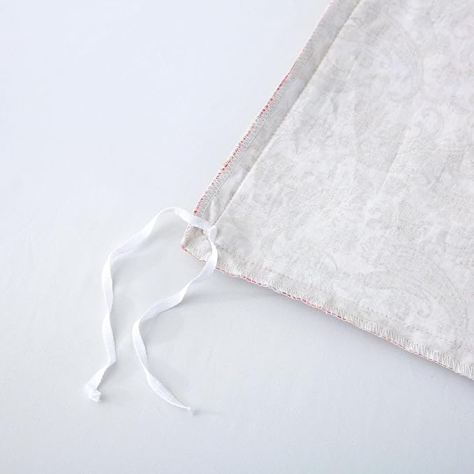 ABREEZE Paisley Bedding Sets 3Pcs Brushed Cotton Duvet Cover Set King Size Rustic Damask Red Floral Comforter Cover with Zipper Closure Boho Bedding Collections