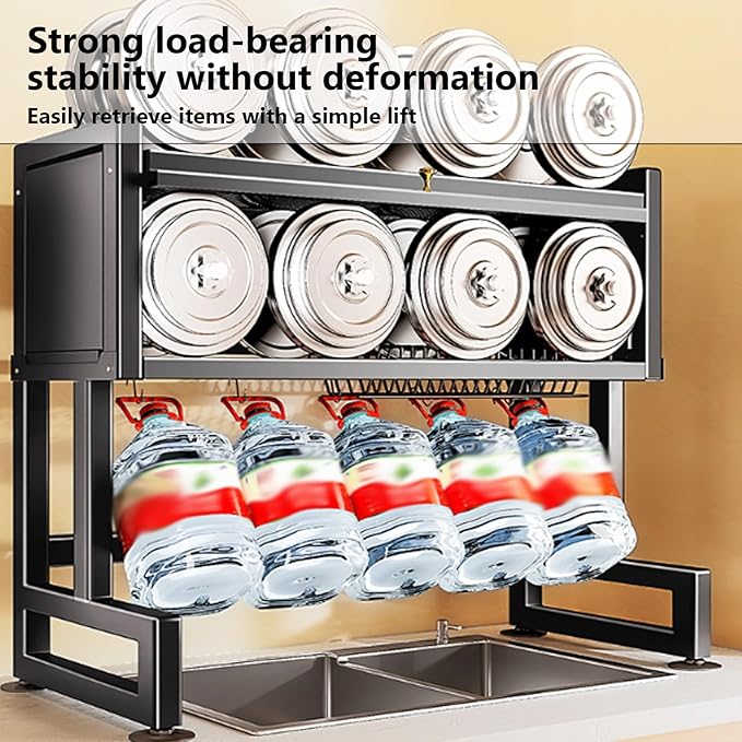 Home Furnishing Over The Sink Dish Drainer Drying Rack 3 Tier Over Sink Dish Rack for,oversink Dish Dry Rack,Space Saving Dish Drying Rack,Kitchen Sink Organizer countertop(White,85cm/33.5in)