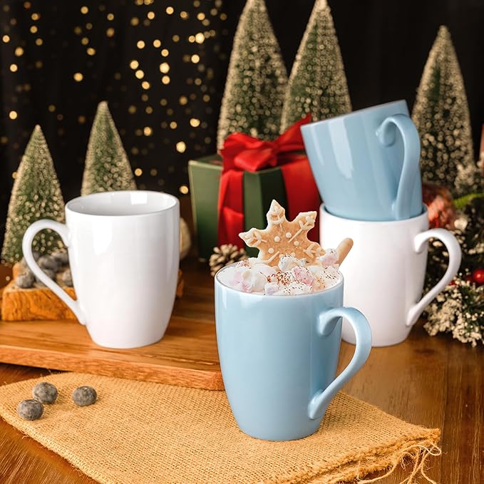 GBHOME 16oz Coffee Mugs Set of 6, Large Ceramic Coffee Mugs for Man, Woman, Dad, Mom, Modern Coffee Mugs Set with handle for Tea/Latte/Cappuccino/Milk/Cocoa. Dishwasher&Microwave Safe,MultiColor