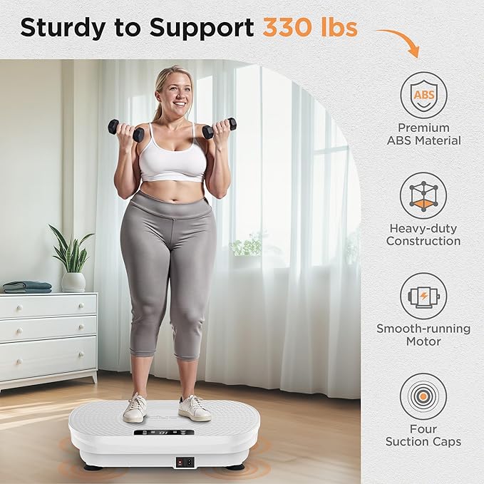 FEIERDUN Vibration Plate Exercise Machine, Vibration Plate for Lymphatic Drainage, Power Plate Vibration Platform for Weight Loss, Toning & Wellness