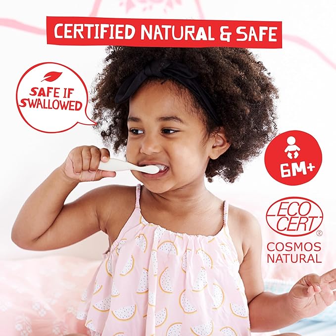 Jack N' Jill Natural Toothpaste for Baby and Infants - Fluoride Free Training Toothpaste, 40% Xylitol, BPA Free - Banana, 1.76 oz (Pack of 2)
