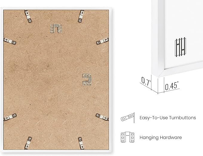 HAUS AND HUES 12x18 White Metal Picture Frames - Features Premium Aluminum, Vertical & Horizontal Hang, Shatterproof Plexiglass - Perfect for Home, Room, Office (12x18 in, White, Set of 3)