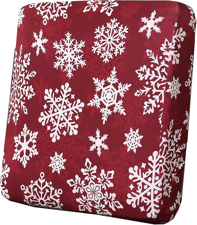 H.VERSAILTEX Christmas Sofa Slipcover Fleece Stretch Couch Cushion Cover Furniture Protector Seat Cushion Snowflakes Sofa Cover for Christmas (1 Piece Armchair Cushion Covers, Snowflakes)