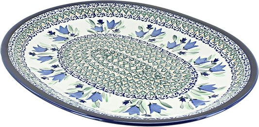 Blue Rose Polish Pottery Blue Tulip Large Platter