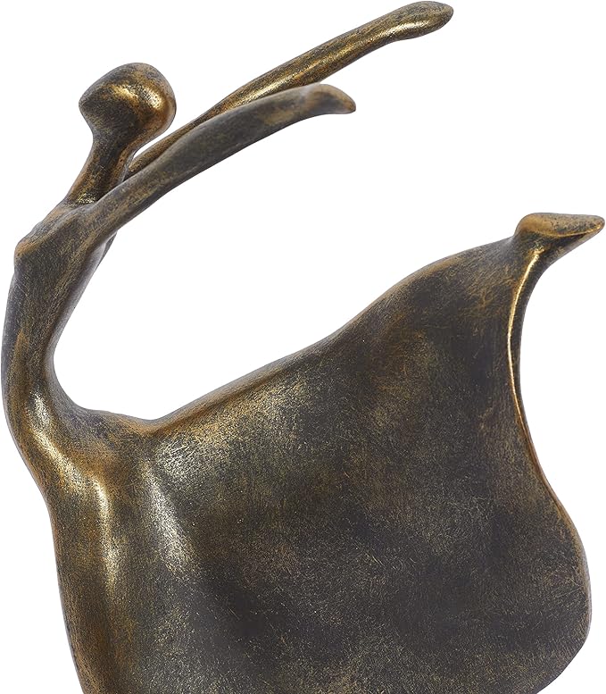 Deco 79 Polystone Dancer Decorative Sculpture Home Decor Statue, Accent Figurine 7" x 5" x 13", Brass
