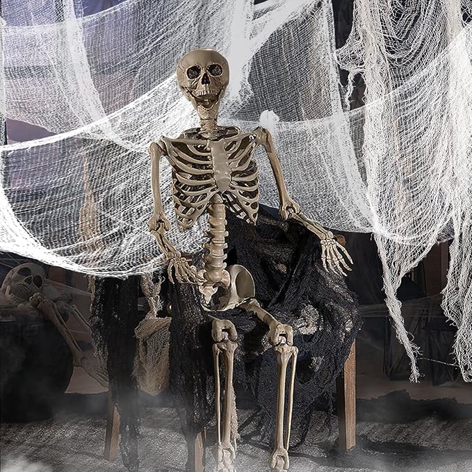 Biubee 5Pcs Halloween White Creepy Cloth- Spooky Gauze Fabric Cloth for Haunted Horror House Halloween Party Doorway Outdoors Decoration (30" ×72")