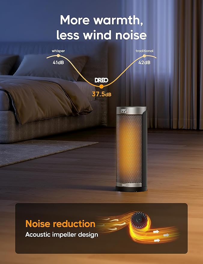 Dreo Space Heater for Bathroom and Indoor, 70°Oscillating, 5 Modes, Remote for Home Bedroom, 12H Timer, with ALCI Safety Plug