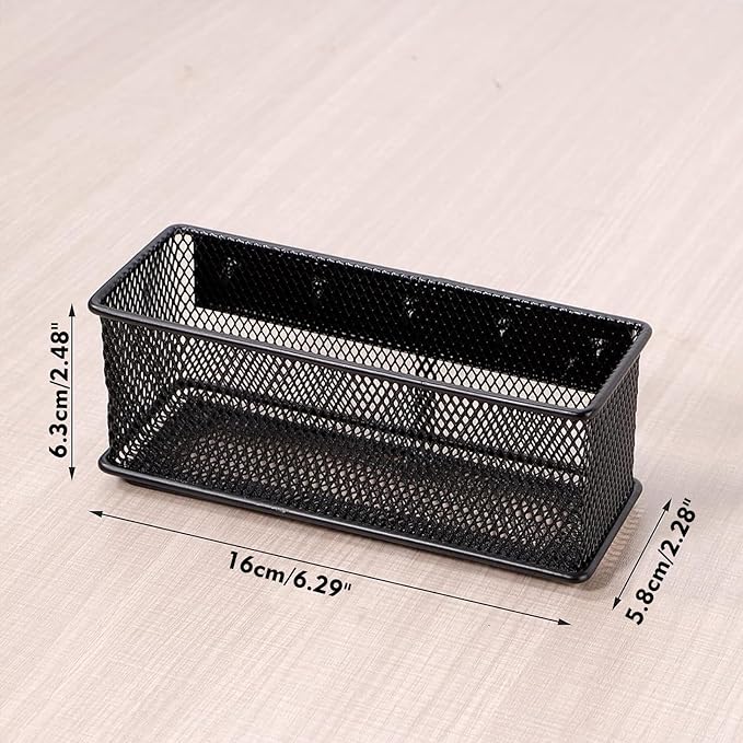 6.29'' × 2.28'' × 2.48 Black Magnetic Basket for Refrigerator Magnetic Locker Organizer for Home Office Accessories, Magnetic Basket for Whiteboard