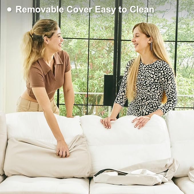 Belffin Modular Sectional Sleeper Sofa with Pull Out Bed Velvet Convertible U Shaped Sectional Sofa Couch with Storage Chaises for Living Room Beige