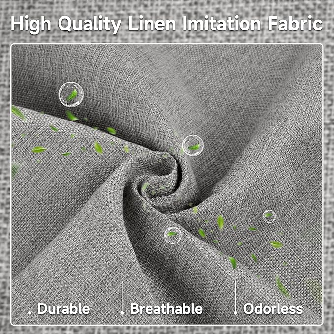 GRANNY SAYS Decorative Storage Boxes with Lid, Large Storage Bins with Double-Open Lid and Divider, Fabric Storage Bins for Clothes, Linen Storage Bins, 63L Closet Storage Bins, White&Gray