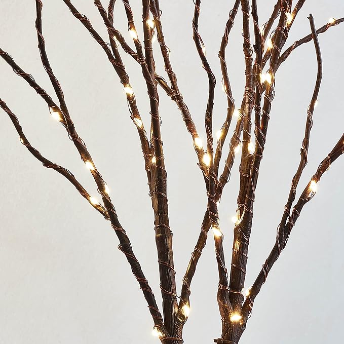 Birchlitland Lighted Brown Branches 18IN 70L Warm White Fairy Lights, LED Willow Branch Lights with Timer Battery Operated for Home Bedroom Living Room Vase Decoration