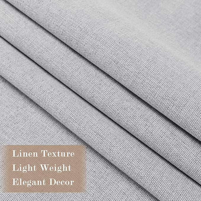 Silver Grey Pinch Pleat 100% Blackout Drapes Linen Blend, Room Divider, Room Darkening, Energy Saving, Furniture Protecting, Light Blocking Extra Wide Privacy Curtains, 200Wx108L, 1 PC