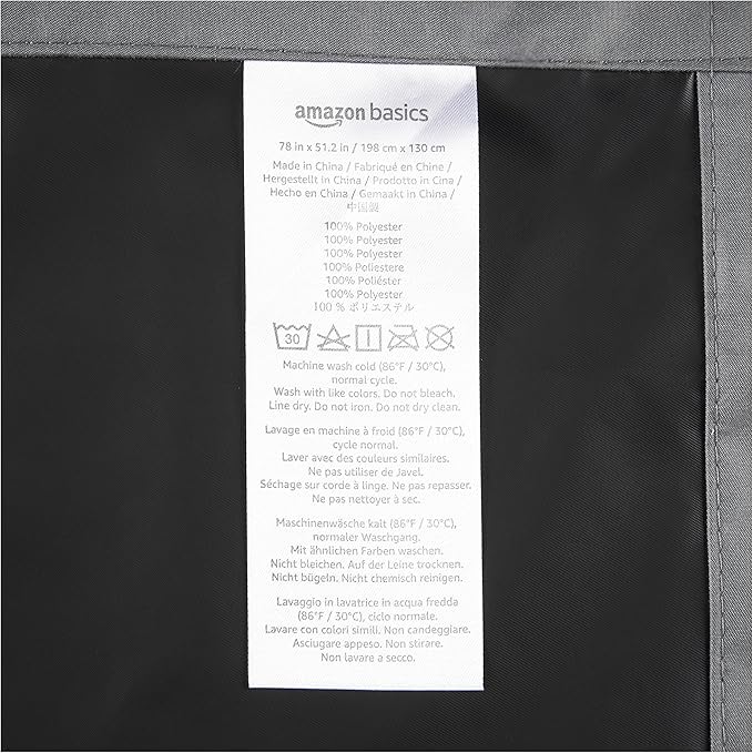 Amazon Basics Portable Blackout Curtain Shade with Suction Cups, 50"W x 78"L, 2-Pack, Dark Grey