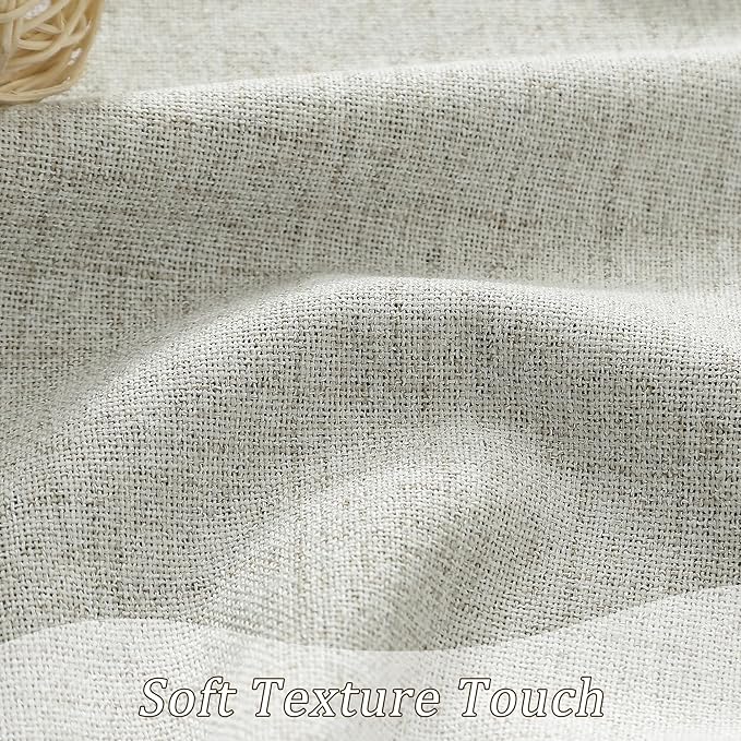 RAIN CITY Natural Blackout Door Curtains for Doorway 2 Panels Set,Back Tab Rod Pocket Curtains 80 Inches Long, Linen Burlap Textured Room Darkening Curtains for Bedroom Nursery 2 Panels 50x80