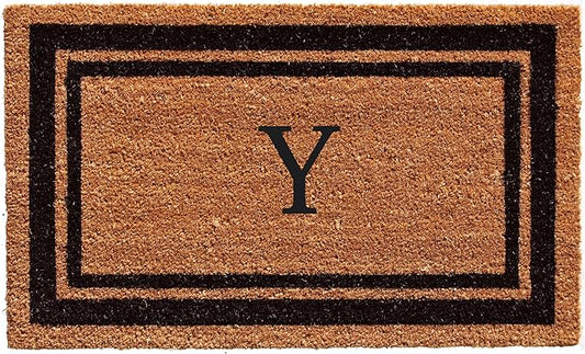 Calloway Mills 152963672Y Black Border 36" x 72" Monogram Doormat Letter (Y)