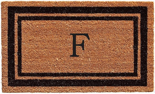 Calloway Mills 152963672F Black Border 36" x 72" Monogram Doormat Letter (F)