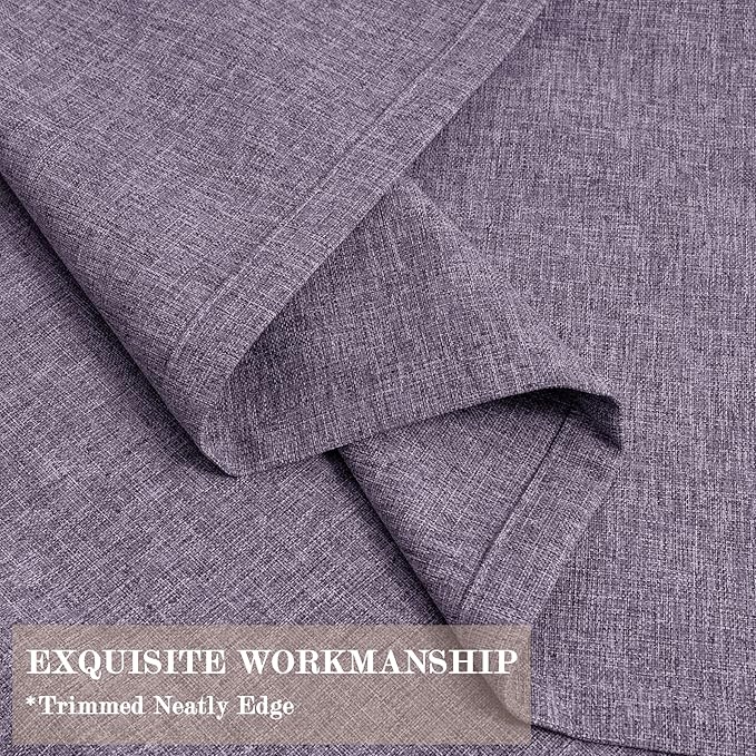 Room Divider Curtains Screen Partitions, Linen Look 100% Blackout Drapery 108 Inches Long, 100" Wide Pinch Pleated Window Drapes, Privacy Protecting, Light Blocking, (1 PC, Violet)