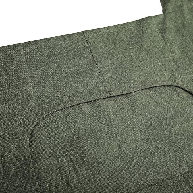 Amazhiyu 100% Linen Door Hanging Laundry Hamper Bag, 19x27 Inches Dusty Green