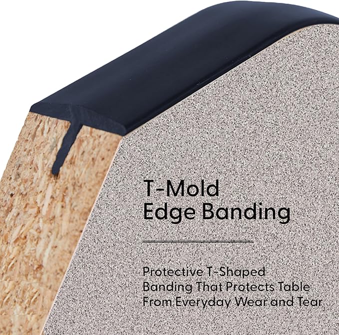 FDP Rectangle Activity School and Classroom Kids Table (30 x 60 inch), Toddler Legs, Adjustable Height 15-24 inches - Gray Top and Navy Edge