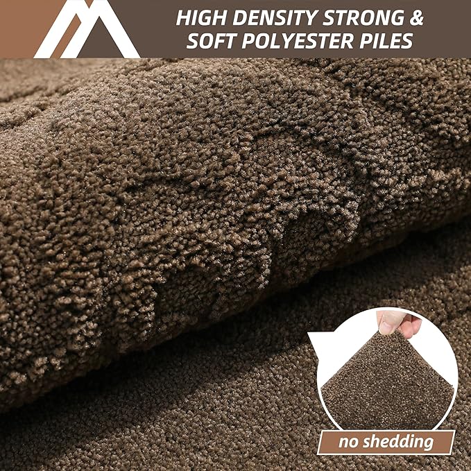 COSY HOMEER-Door-Mat-Non-Slip-Entryway-Rug 20”x32” Absorbent Welcome Mats Washable Dirt Trapper Door Mat Entrance Floor Mats for Front Back Doormats and Wet Shoes,Brown