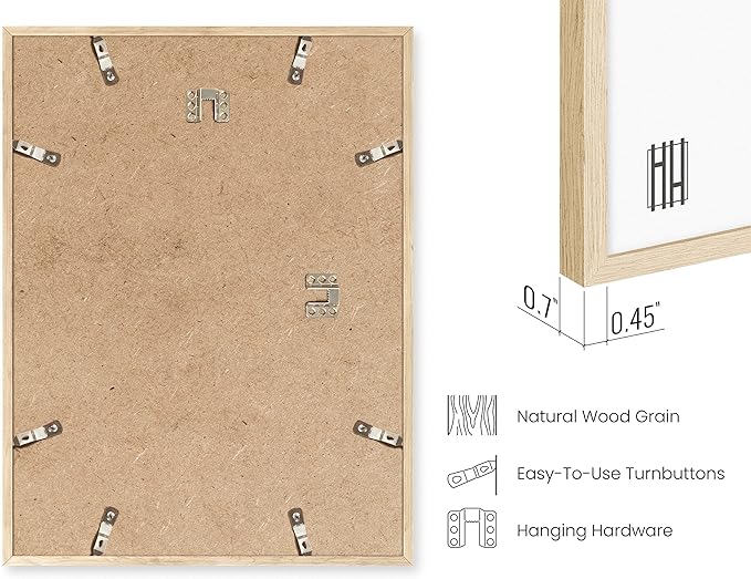 Haus and Hues 16x20 Natural Oak Wood Picture Frames Set of 25 - Premium Bulk Picture Frames 16x20 Bundle - Elegant Gallery Wall Frame Set for Posters, Art Display - Ideal for Wall Decor in Home &