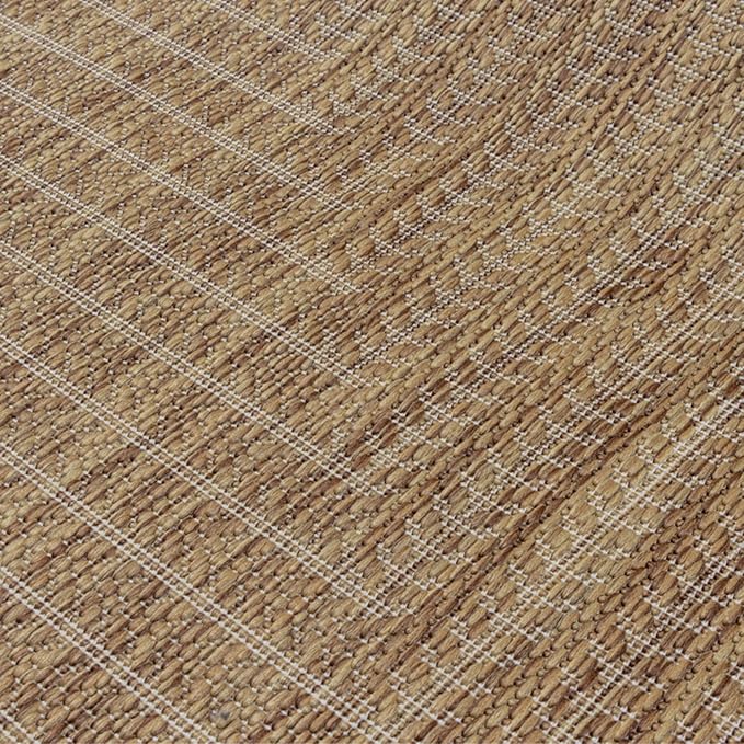 Adiva Rugs Outdoor Indoor Area Rug, Weather Resistant, Easy to Clean, Stain Resistant Floor Mat for Dining Room, Backyard, Deck, Patio (Wooden, 9' x 12')