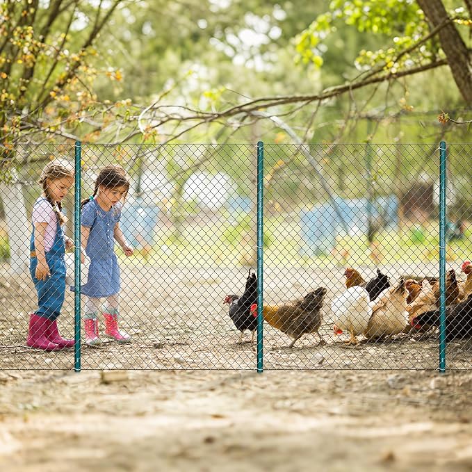 ARIFARO Fence Posts 3 Feet Sturdy Duty Metal Fencing Poles, Pack of 16, No Dig Garden U Post for Wire Fencing Steel Post for Yard, Outdoor Wire