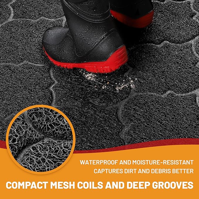 Door Mat Outdoor, 24x36, Welcome Mats for Entryway, Front Doormat for Home Entrance, Indoor Floor Mat, Durable, Non-Slip, Boot Scraper, Catches Muddy and Dirt (Black)