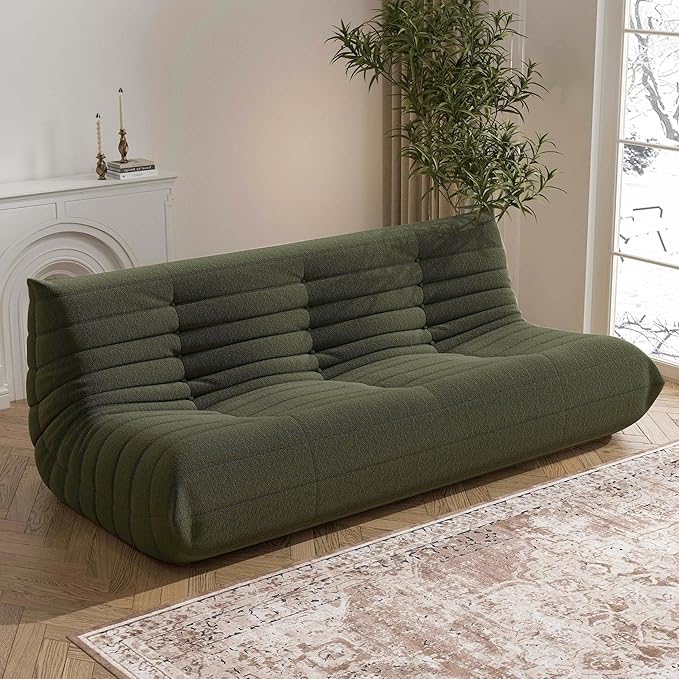 Big Bean Bag Chairs for Adults, 3 Seater Large Floor Sofa (Green)