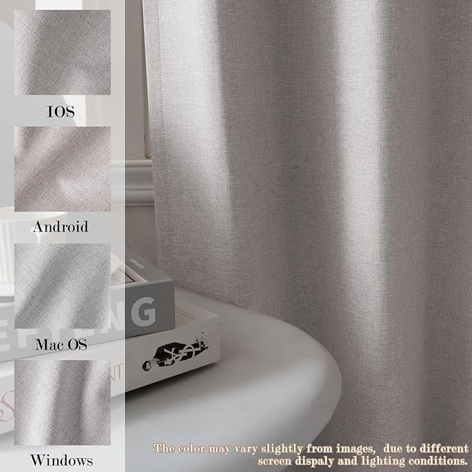 Full Blackout Privacy Curtains, 240 Inch Extra Wide Linen Blend Drapes, Pinch Pleat Window Drapery for Room Divider Storage/Space Room Separation, 1 Panel, W 240" x L 108", Browish Grey