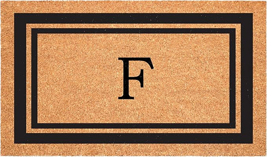 Calloway Mills 152963048F Black Border 30" x 48" Monogram Doormat Letter (F)