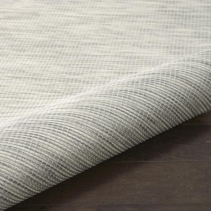Nourison Positano Indoor/Outdoor Light Grey 2'2" x 12' Area Rug, Easy Cleaning, Non Shedding, Bed Room, Living Room, Dining Room, Backyard, Deck, Patio (2x12)