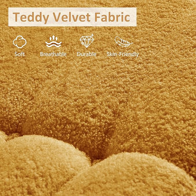 Bean Bag Chair, Oversized Bean Bag Chair for Living Room, Fireside Chair for Adults with Memory Foam Filled, Big Accent Lounge Floor Sofa for Reading, Relax, No Assembly Required. (Yellow 3-Seater)