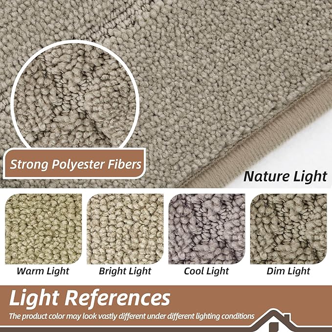 BEQHAUSE Dirt Trapper Door Mat 24" x 36", Doormat Non-Slip Entryway Rugs Washable, Dog Door Mat Stain Resistant and Absorbent Welcome Floor Mat for Front Back Door, Muddy Wet Shoes & Paws, Beige