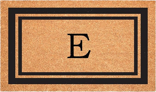 Calloway Mills 152962436E Black Border 24" x 36" Monogram Doormat, (Letter E)
