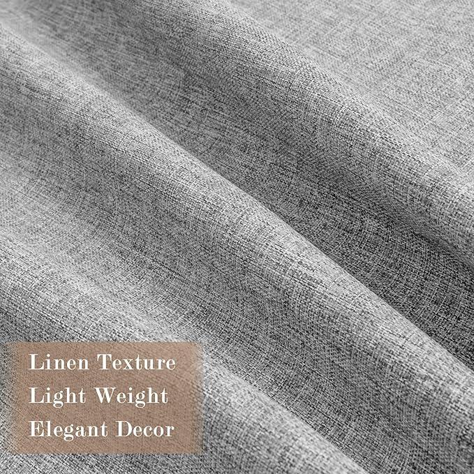 Light Grey Pinch Pleat 100% Blackout Drapes Linen Blend, Room Divider, Room Darkening, Energy Saving, Furniture Protecting, Light Blocking Extra Wide Privacy Curtains, 240Wx84L, 1 PC
